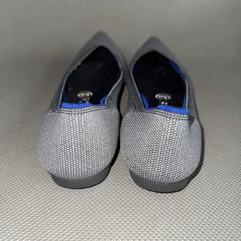 Rothy’s The Point Cloud Gray Birdseye Knit Pointed Toe Flats Womens Size 6